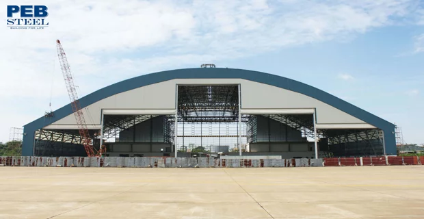 Prefabricated steel building project using Built up Curverd Rafter- bangunan struktur baja