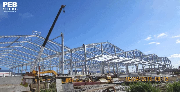 Prefab steel building project using Multi-Gable frames - bangunan struktur baja