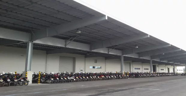 Canopy system for prefabricated steel building - bangunan struktur baja prefabrikasi