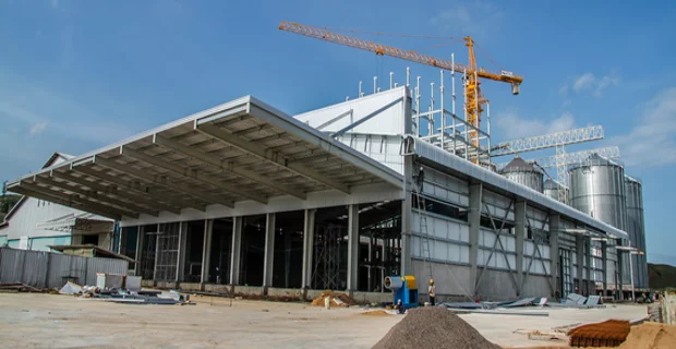 Canopy system for prefabricated steel building - bangunan struktur baja prefabrikasi